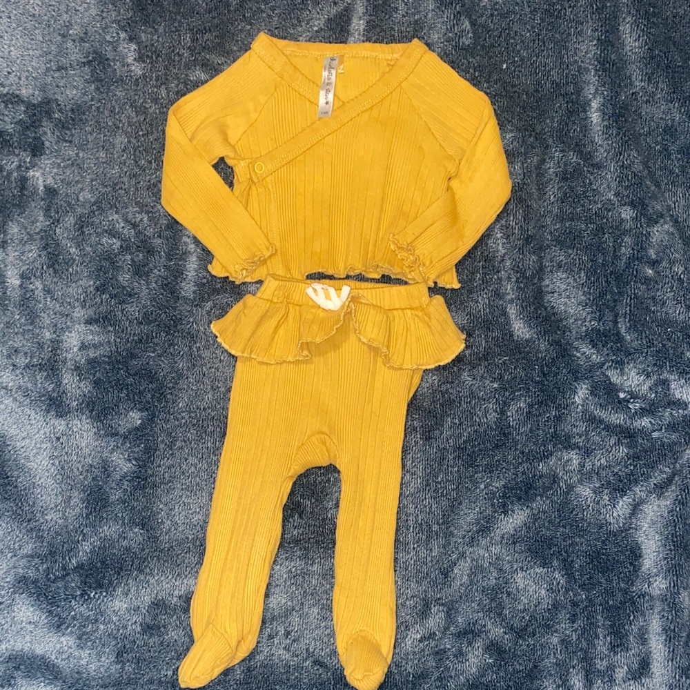 Sunny Yellow Kids Matching Set Footies